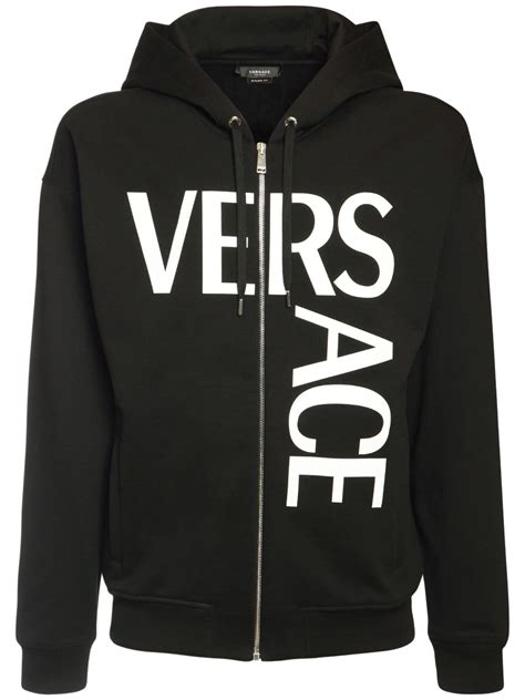 versace white hoodie|versace zip up hoodie.